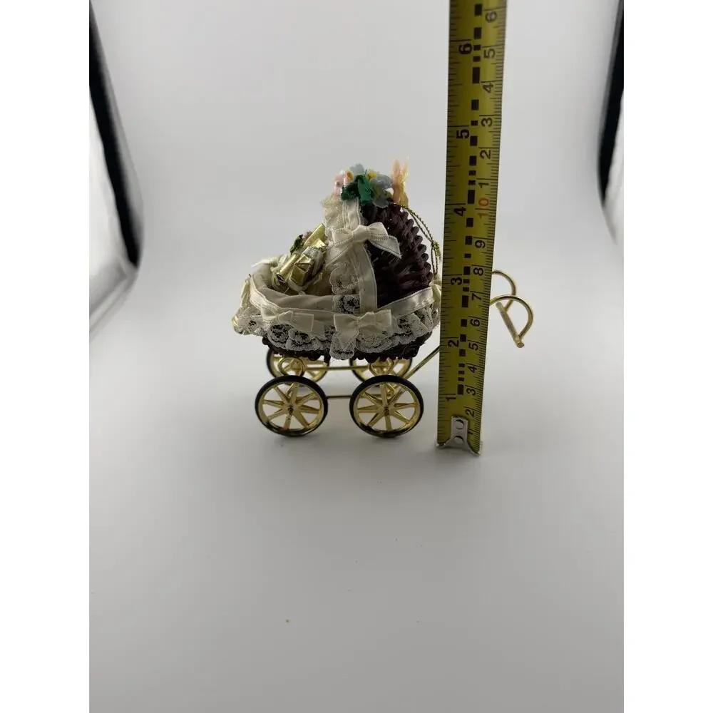 Vintage Kurt S Adler 1985 Mini Baby Carriage Christmas Ornament 5